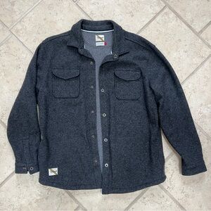 Tracksmith Dark Gray Button-Front Shirt Jacket